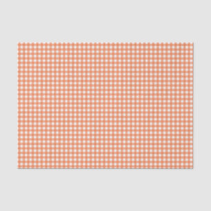 Orange and White Gingham Tissue Paper