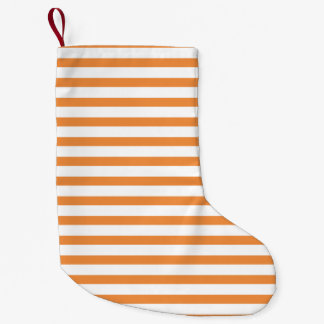 Orange and White Horizontal Stripe Small Christmas Stocking