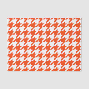 Orange and White Houndstooth Check Tissue Paper