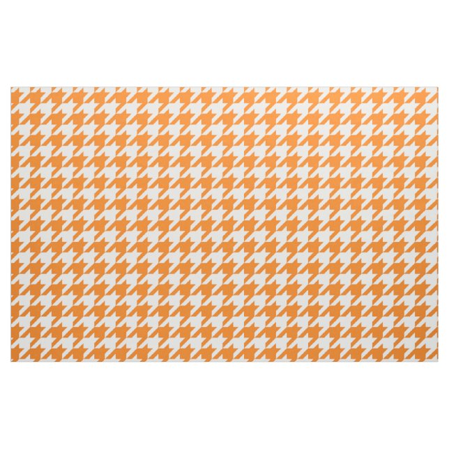 Orange and White Houndstooth Fabric (Yard)