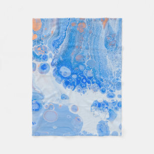 Orange and white jellyfish in water fleece blanket