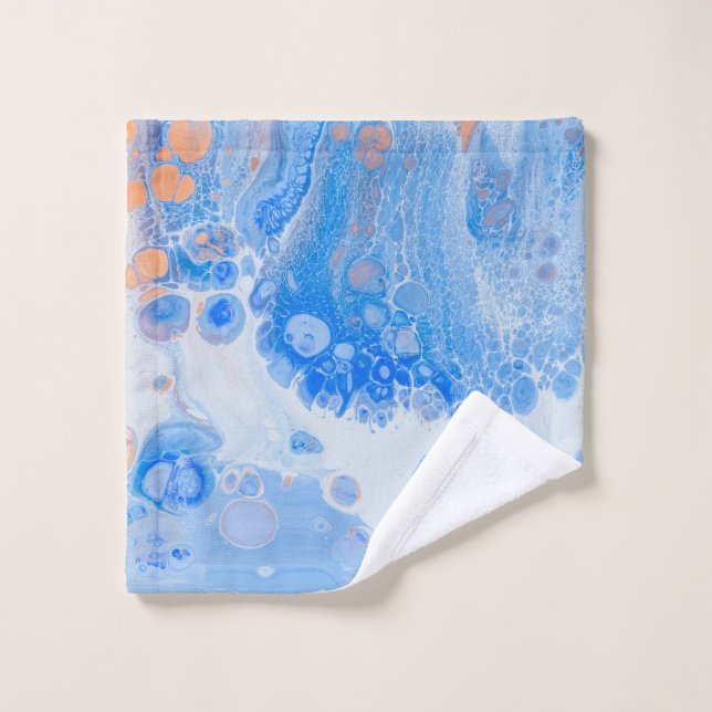 Orange and white jellyfish in water wash cloth (Wash Cloth)