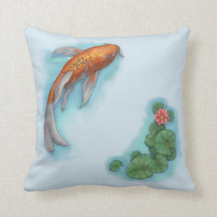 Orange and White Koi Fish Cushion