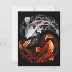 Orange And White Lucky Koi Fish Japan Art