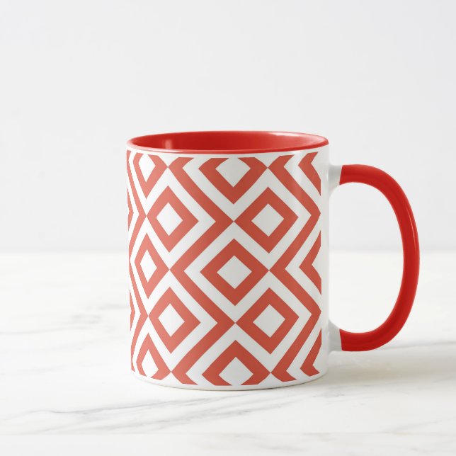 Orange and White Meander Mug (Right)