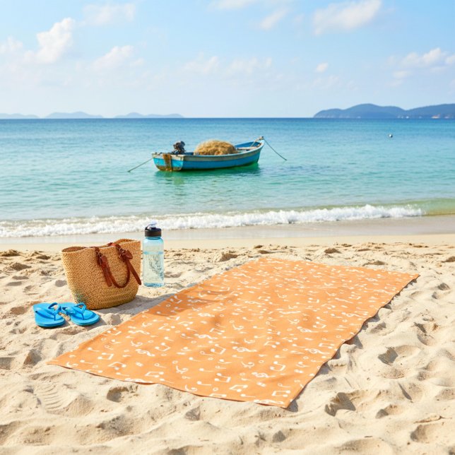 Orange and white Musical  Beach Towel (Creator Uploaded)