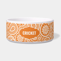 Orange and White Paisley Pattern Monogram