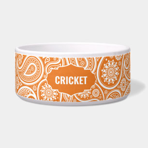 Orange and White Paisley Pattern Monogram