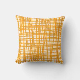 Orange and white pattern cushion