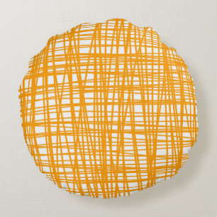 Orange and white pattern pillow