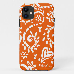 Orange and white pip iPhone case