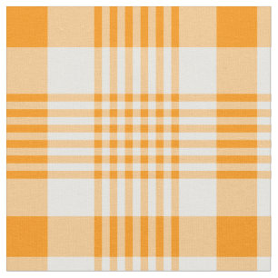 Orange and White Plaid Fabric