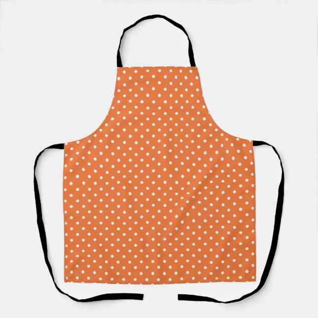 Orange and White Polka Dot Apron (Front)