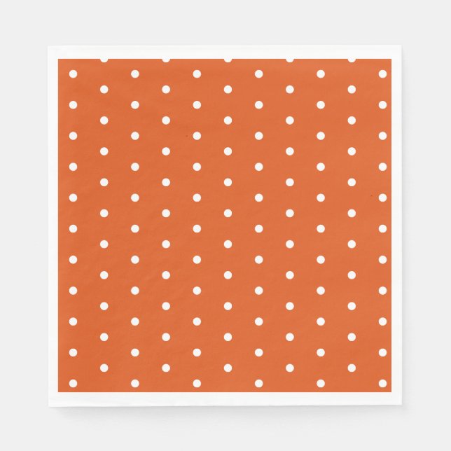 Orange and White Polka Dot Napkin (Front)