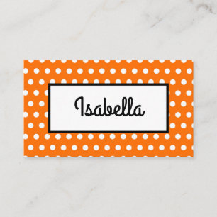 Orange and White Polka Dot Thanksgiving Place Card