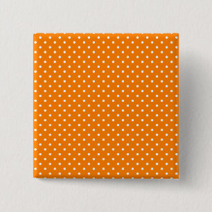 Orange and White Polka Dots 15 Cm Square Badge