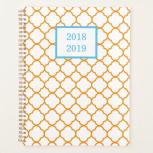 Orange and White Quatrefoil Planner