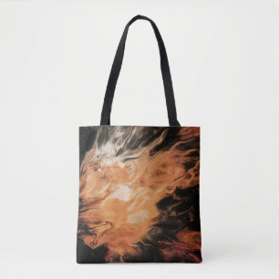 Orange and white smoke tote bag