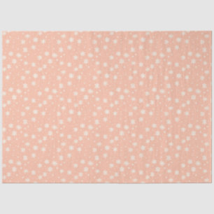 Orange and White Snowflakes and Stars Christmas Tissue Paper