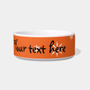 Orange and white snowflakes bowl