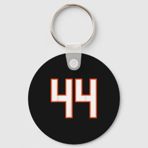 Orange And White Srts Number 44 Jersey Uniform Pla Key Ring