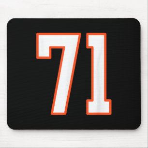 Orange And White Srts Number 71 Jersey Uniform Pla Mouse Pad