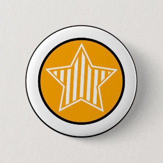 Orange and White Star Button
