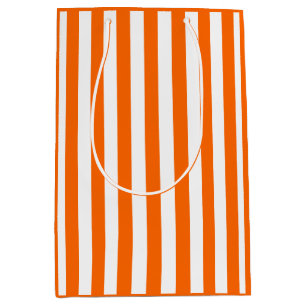 Orange and White Stripe Medium Gift Bag