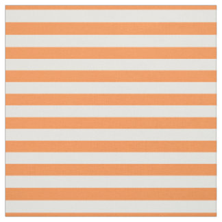 Orange and White Stripe Pattern Fabric