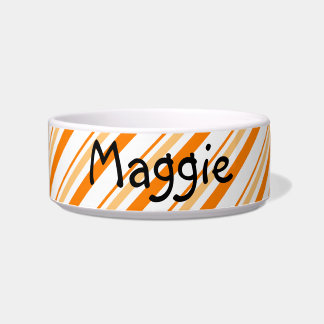 Orange and White Striped Bowl