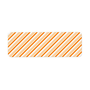 Orange and White Striped Return Address Label