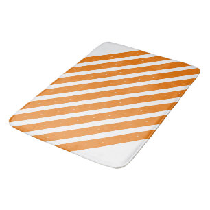 Orange and white stripes bath mat
