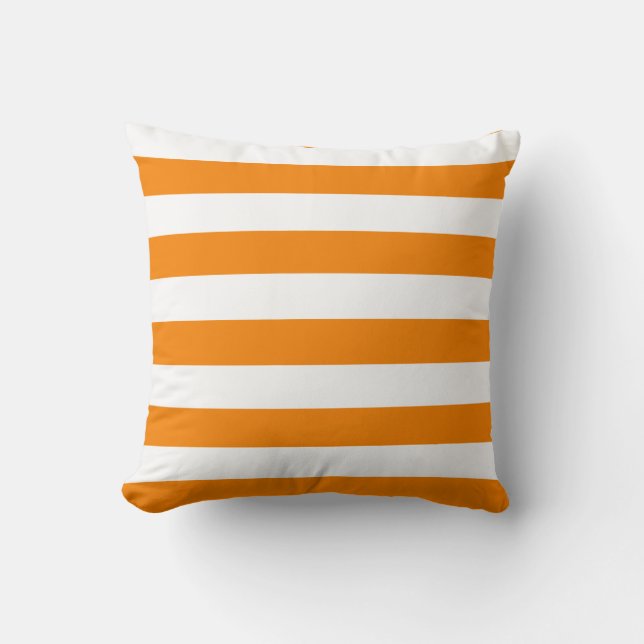 Orange and White Stripes Cushion (Front)