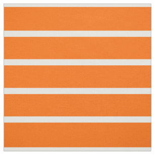 Orange and White Stripes Design Fabric