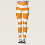Orange and White Stripes Pattern Halloween Leggings<br><div class="desc">Celebrate Halloween with this unique Halloween leggings featuring white and orange stripes pattern.</div>