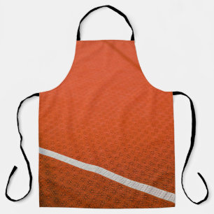Orange and white textile apron