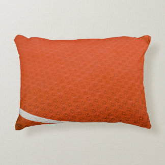 Orange and white textile decorative cushion