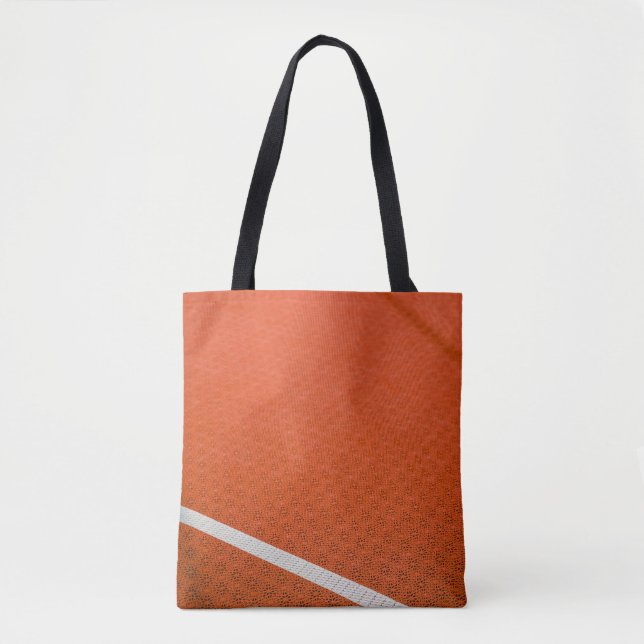 Orange and white textile tote bag (Front)