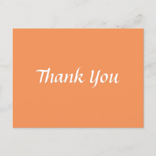 Orange and White Thank You Trendy Classical Postcard (Front)