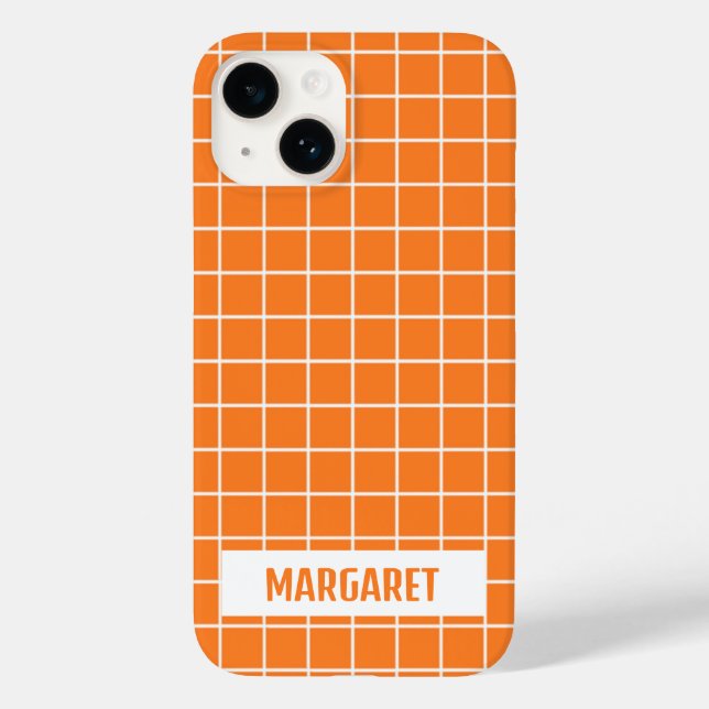 Orange and white tile blocks custom Case-Mate iPhone case (Back)