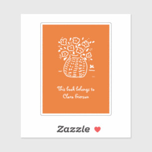 Orange and White Vase Bookplate