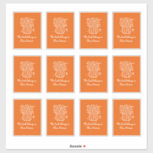 Orange and White Vase Bookplates