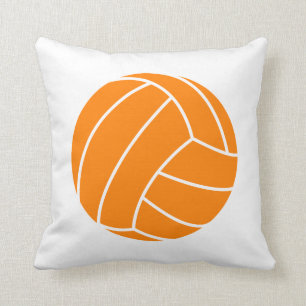 Orange and White Volleyball Cushion