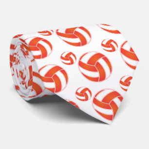 Orange and White 🏐 Volleyball Tie