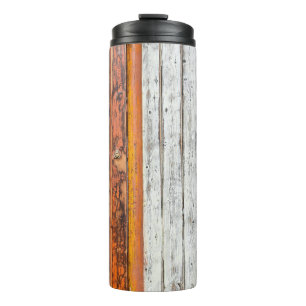 Orange and white wall paint thermal tumbler
