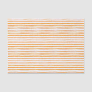 Orange and White Watercolor Stripe  Tissue Paper