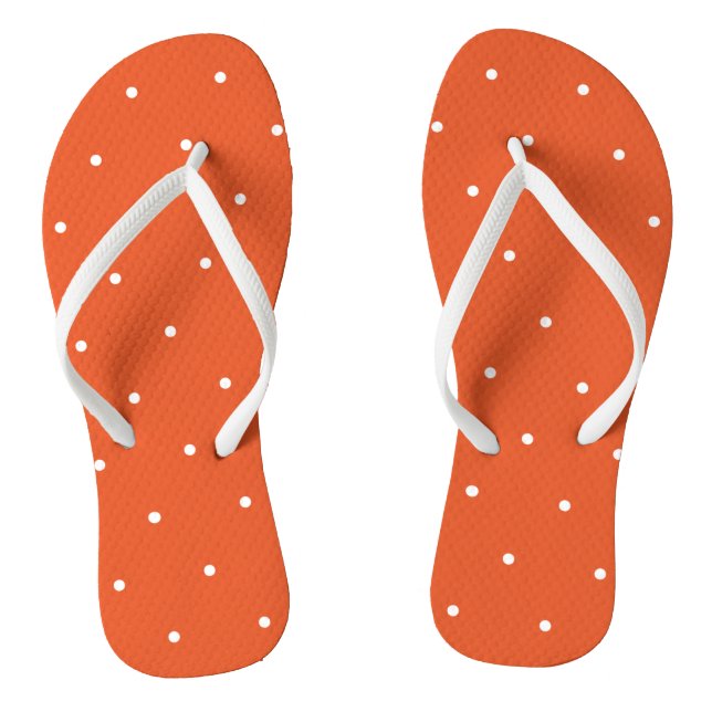 Orange and White with Dots Thongs (Footbed)