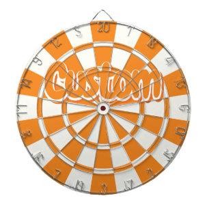 Orange And White Your Custom Text Dartboard
