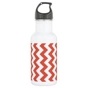 Orange and White Zigzag 532 Ml Water Bottle
