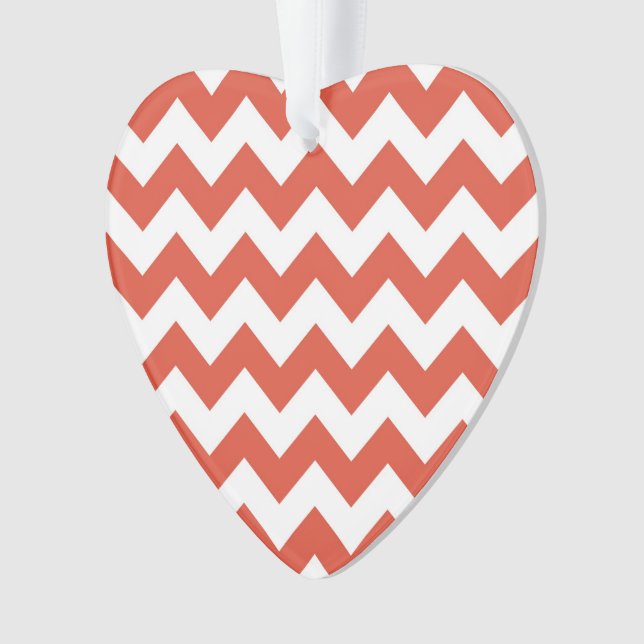Orange and White Zigzag Ornament (Front)